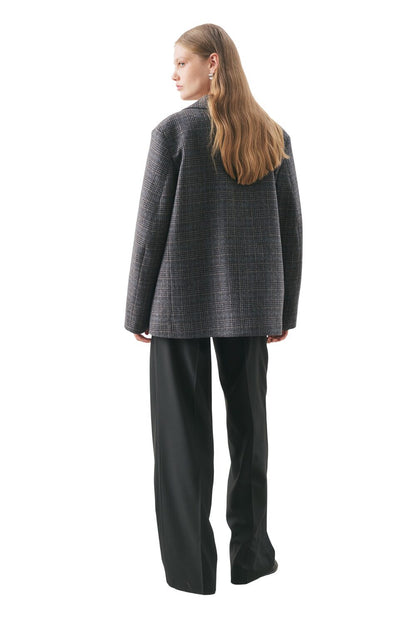 NORRIS WOLLBLAZERJACKE DUNKELGRAU MELANGE