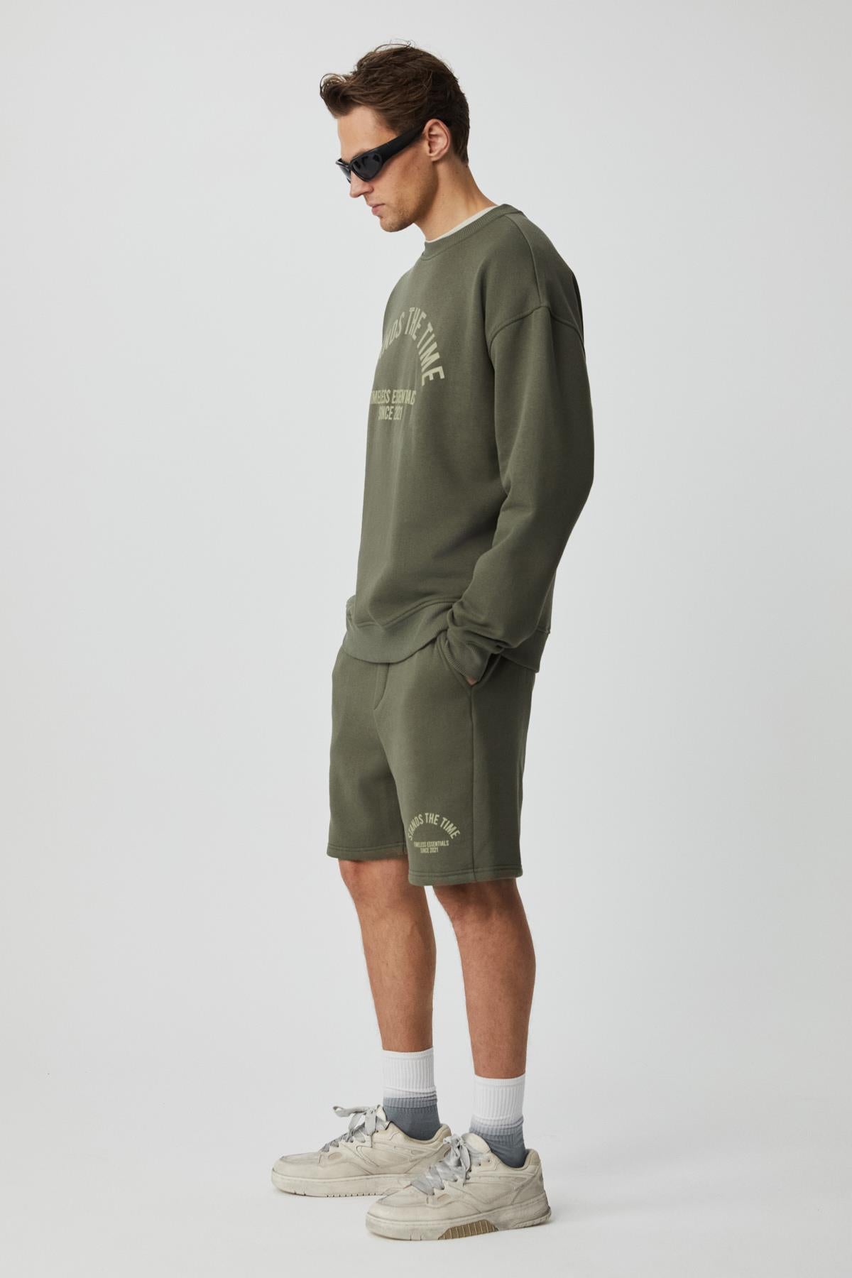 GRIMELANGE NORTON Herren Rundhals Sweatshirt Khaki