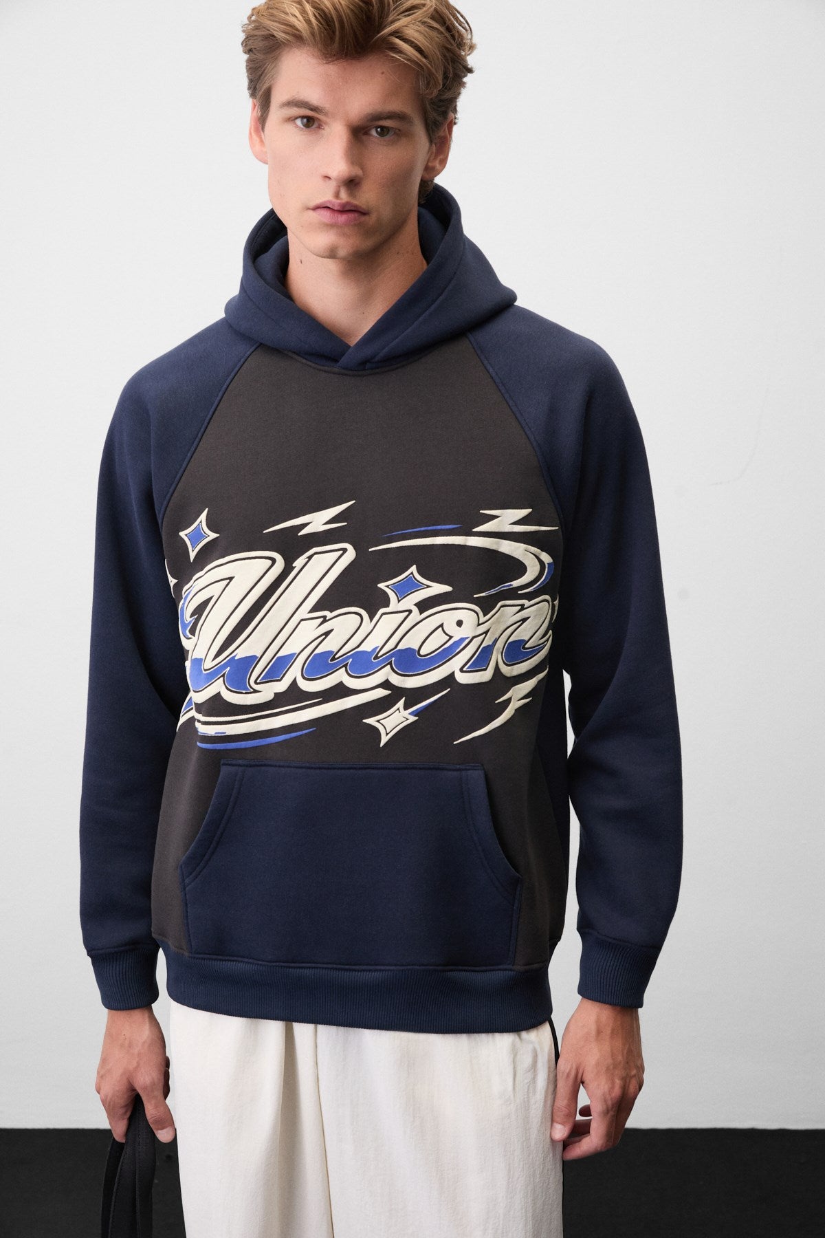 GRIMELANGE NORVAILLE Herren Colourblock Sweatshirt Marineblau