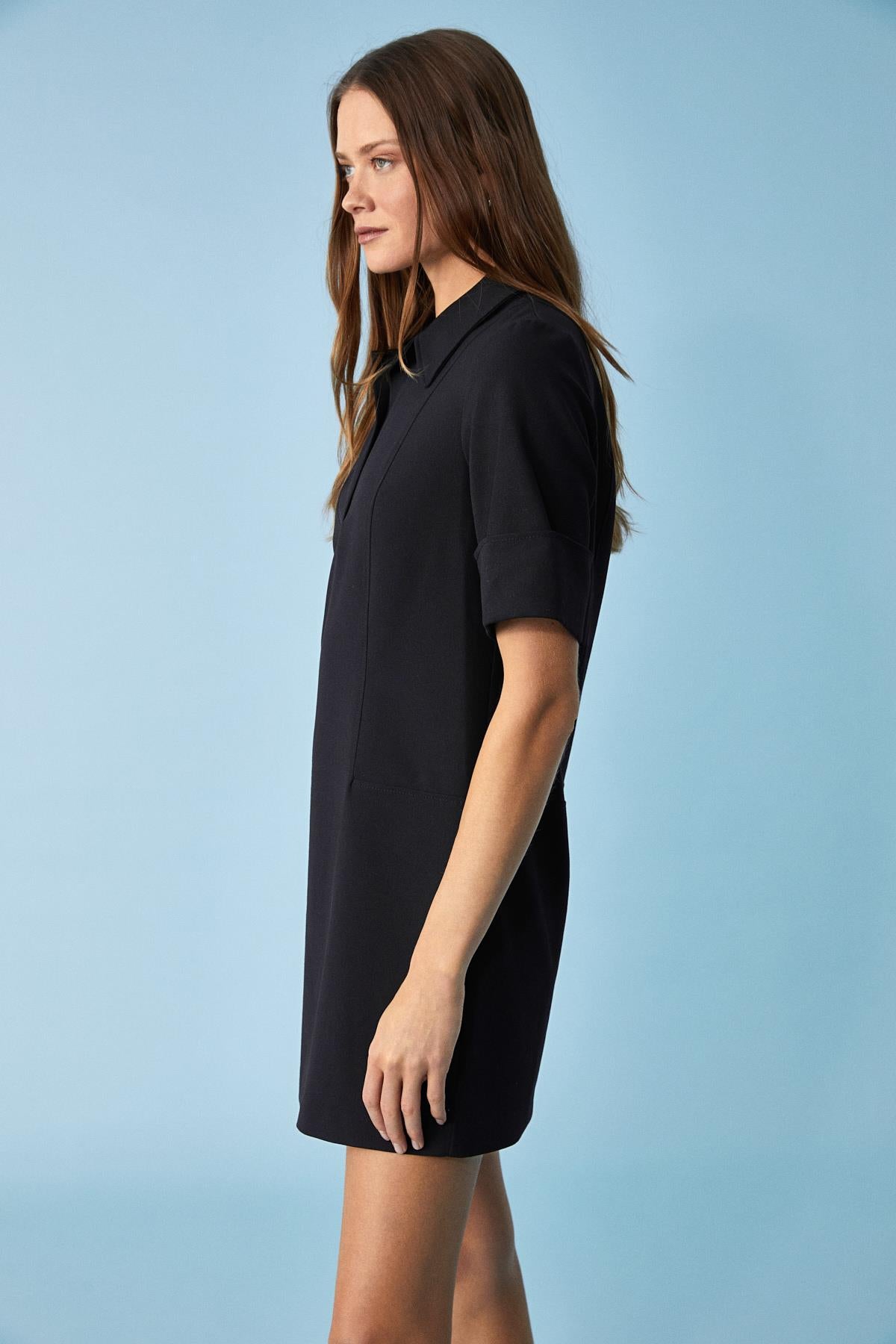 NOURU Damen Oversize Polo Minikleid