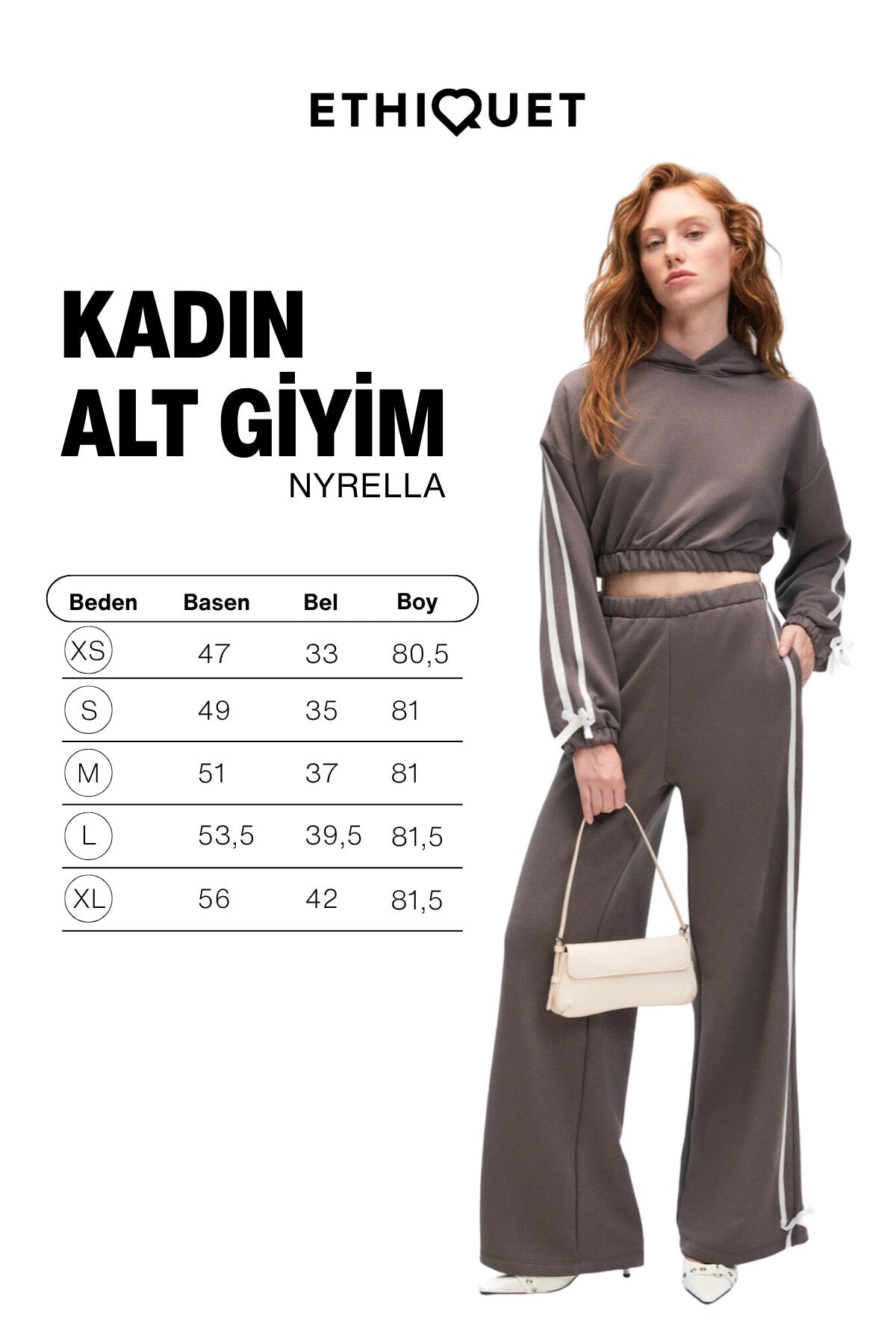 ETHIQUET NYRELLA Oversize Jogger Seitenstreifen Anthrazit