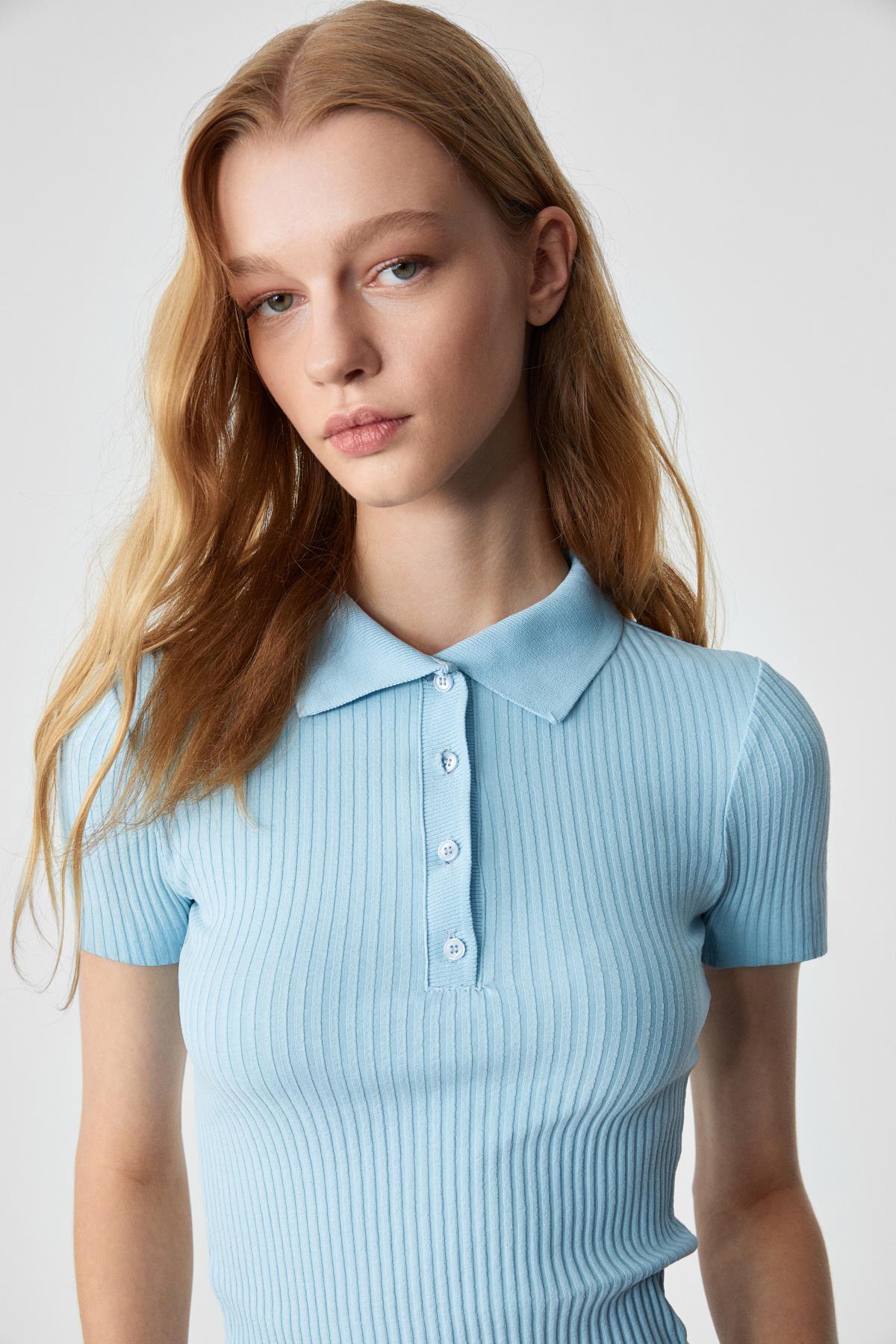 GRIMELANGE OBERWART Damen Schmale Hemdbluse Blau