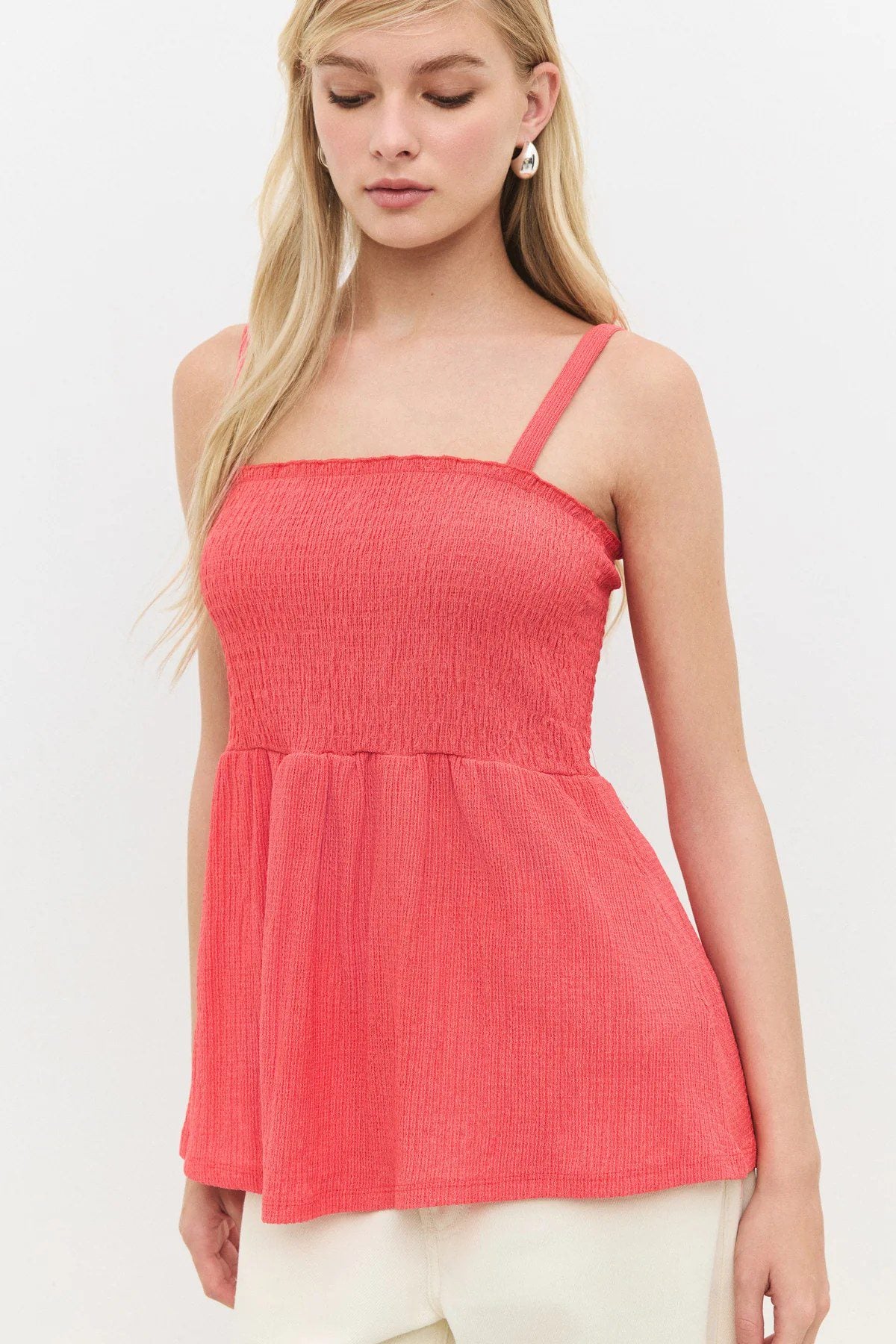 Bluse mit Raffungen vorne und Trägern