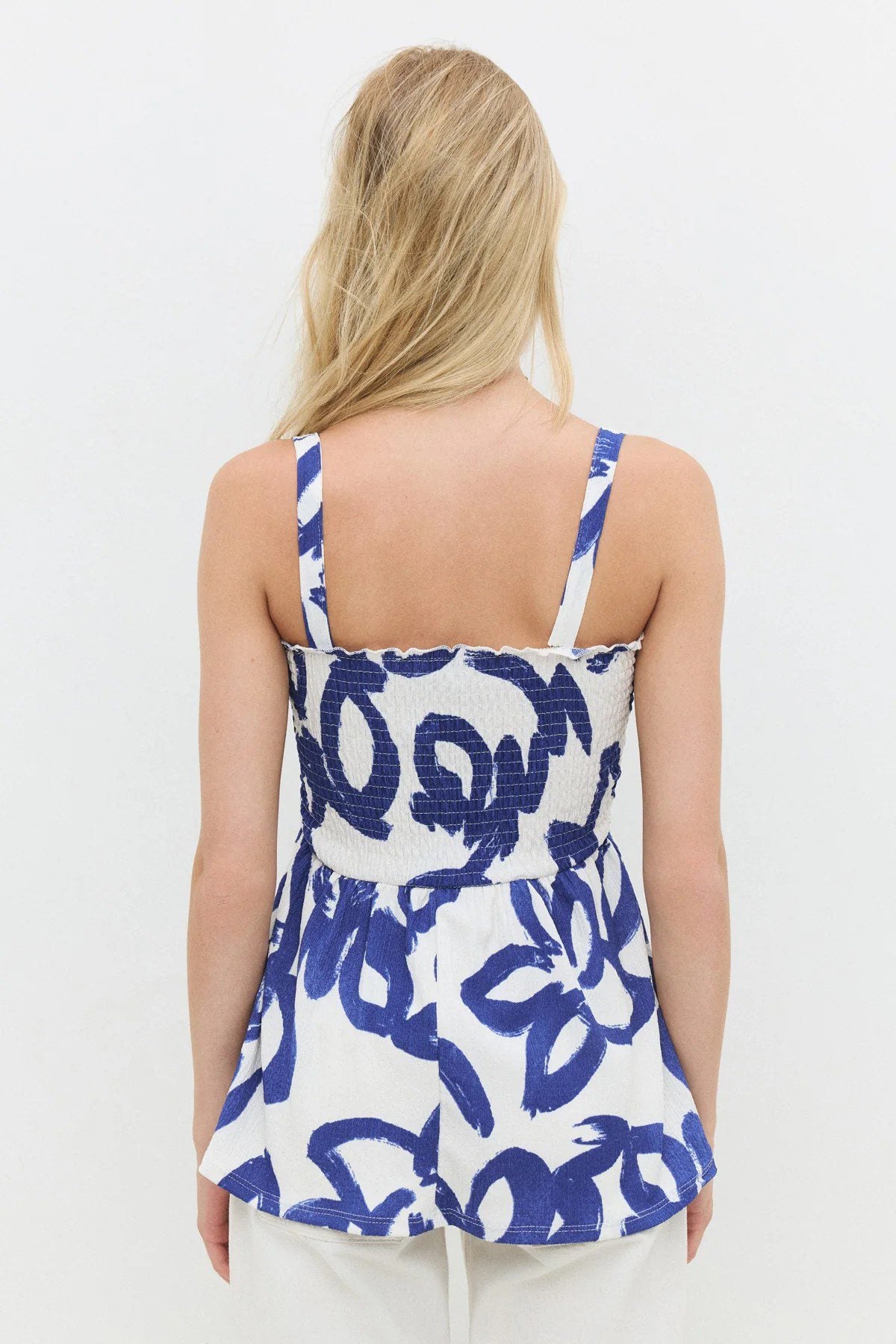 Bluse mit Raffungen vorne und Trägern