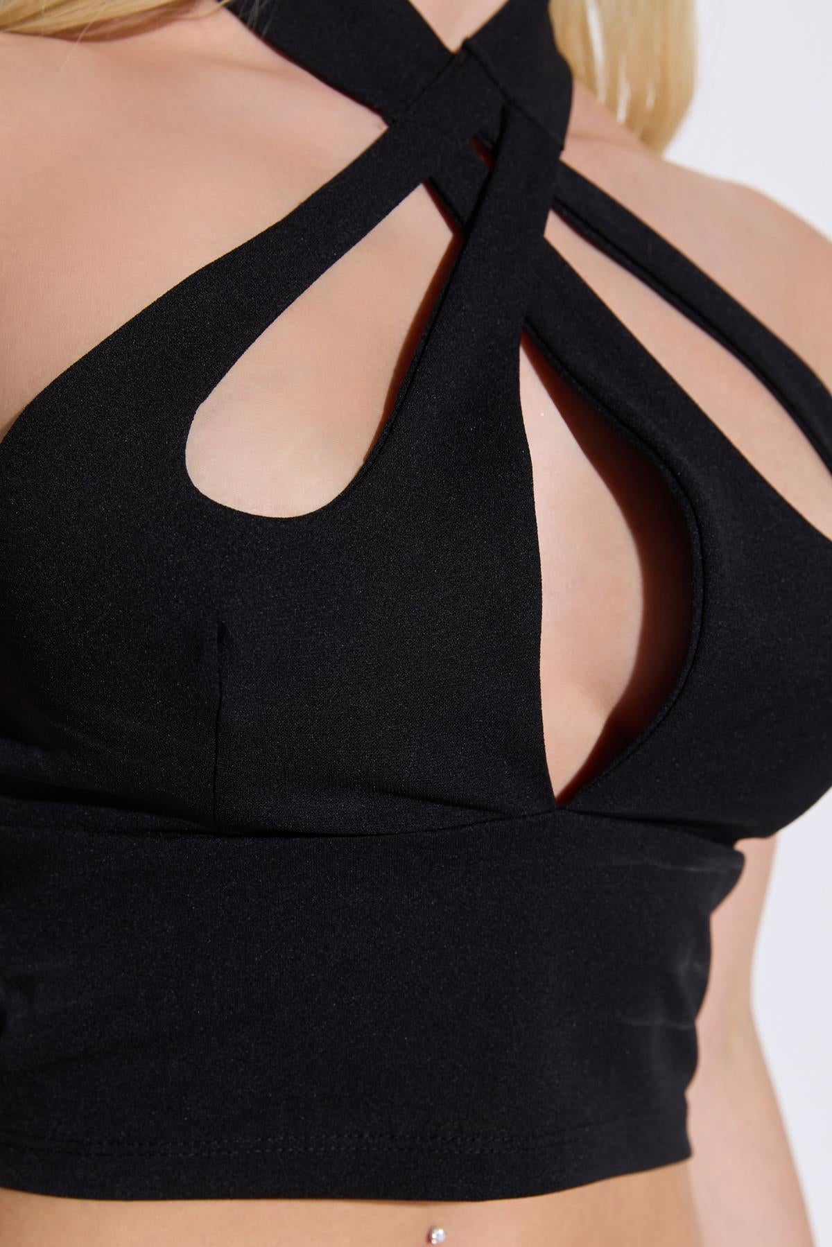Rückenfreie Crop-Bluse