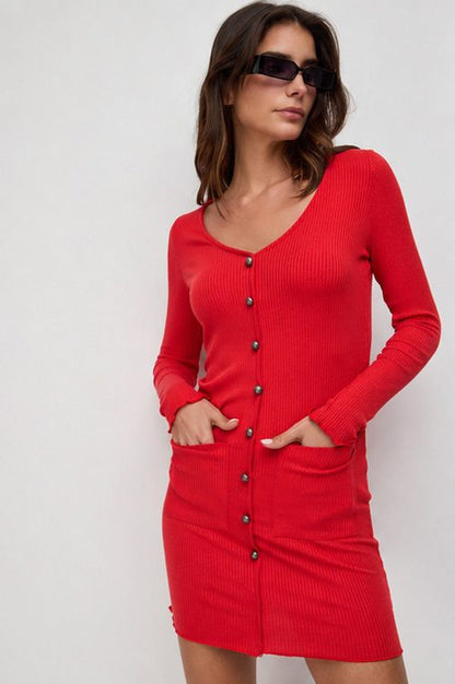 Minikleid mit Knopfdetails vorne
