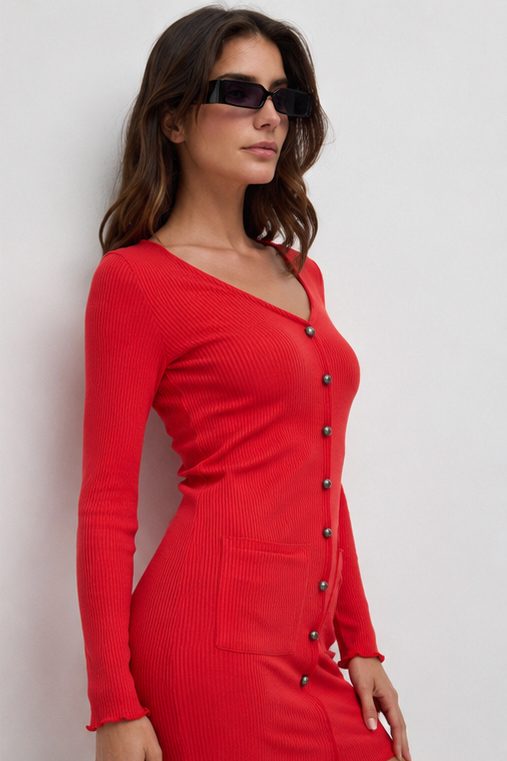 Minikleid mit Knopfdetails vorne