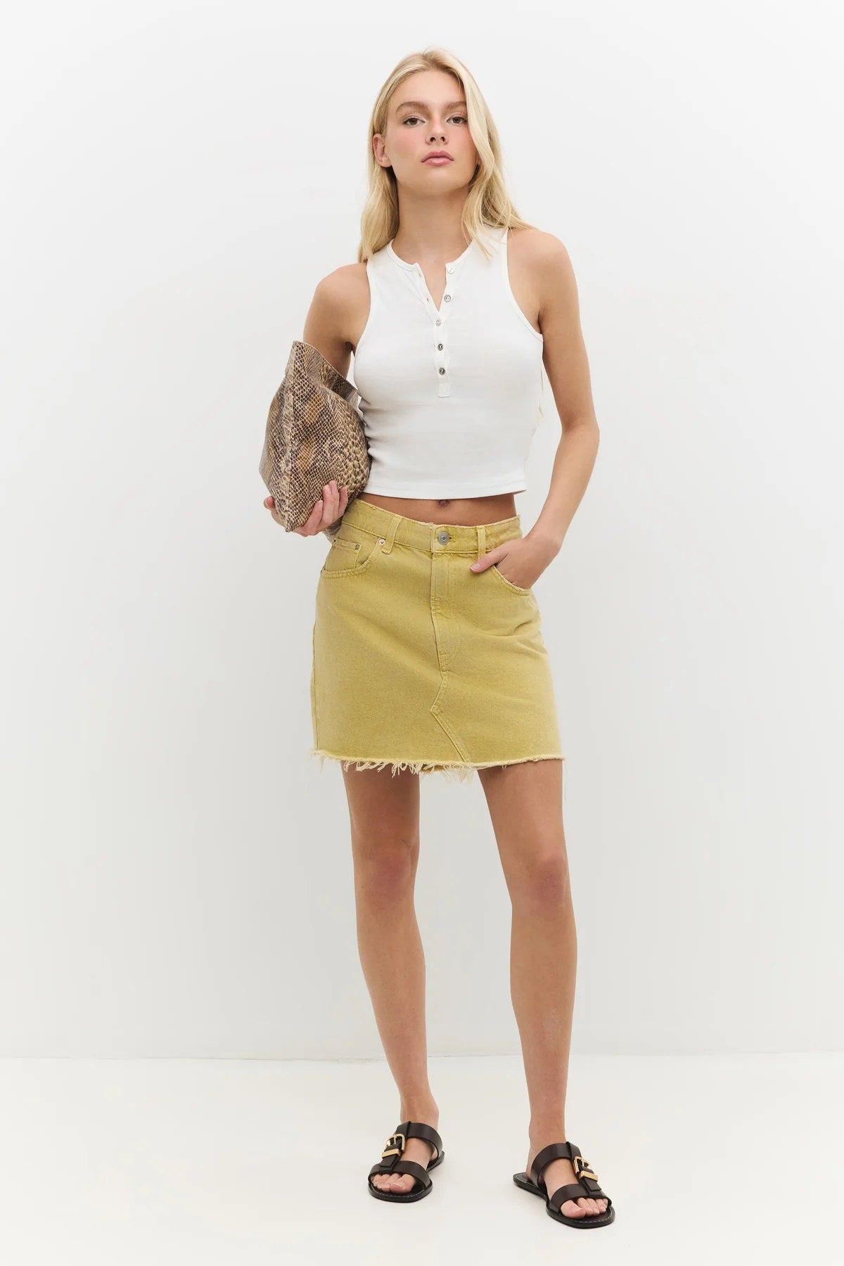 Crop-Top mit Knopfleiste