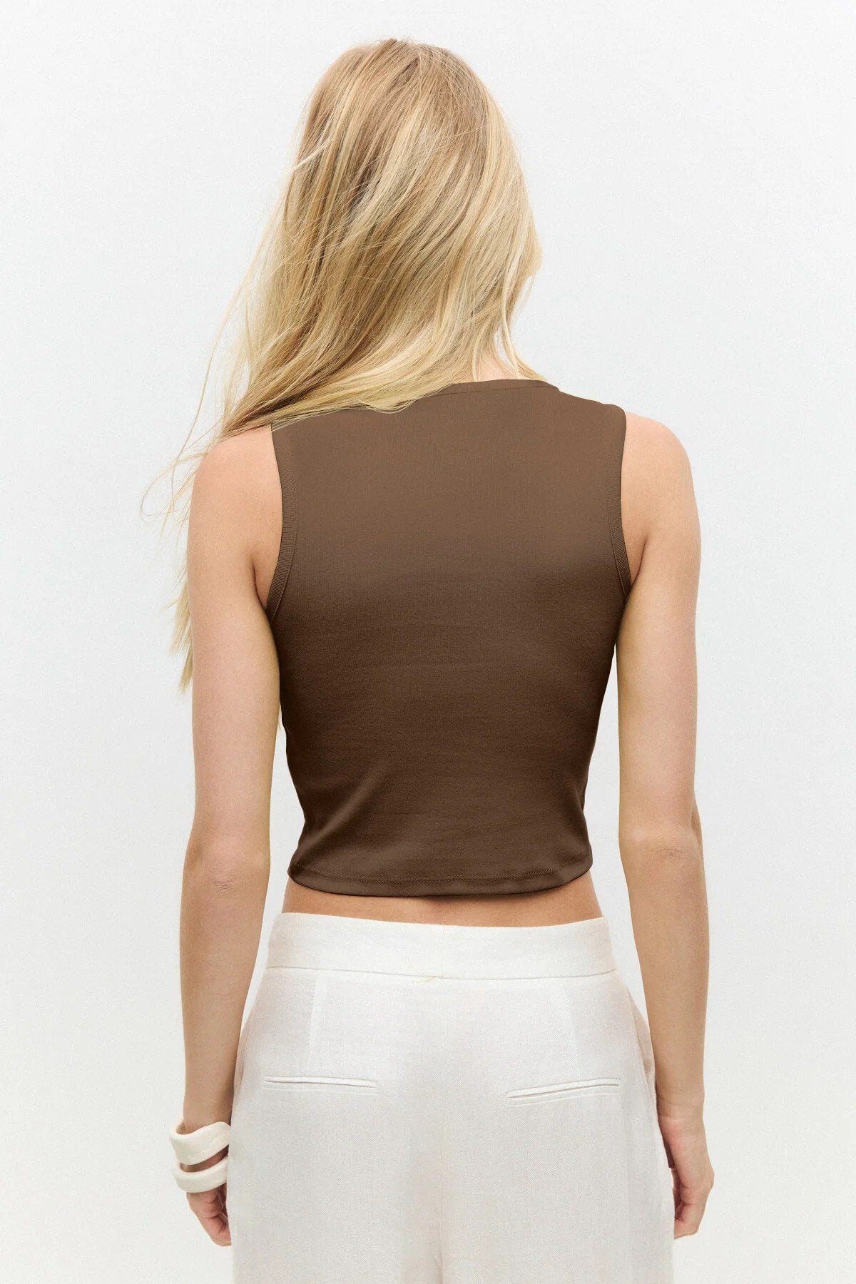 Crop-Top mit Knopfleiste