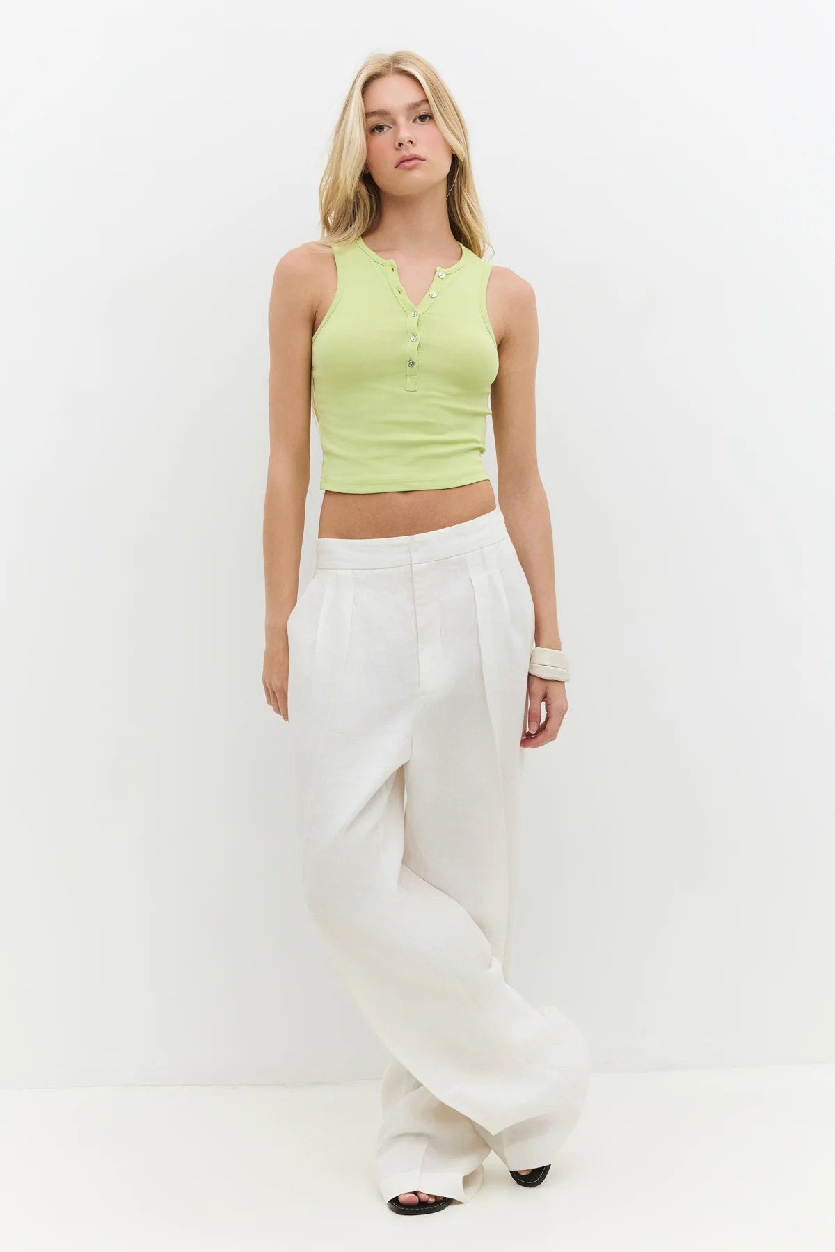 Crop-Top mit Knopfleiste