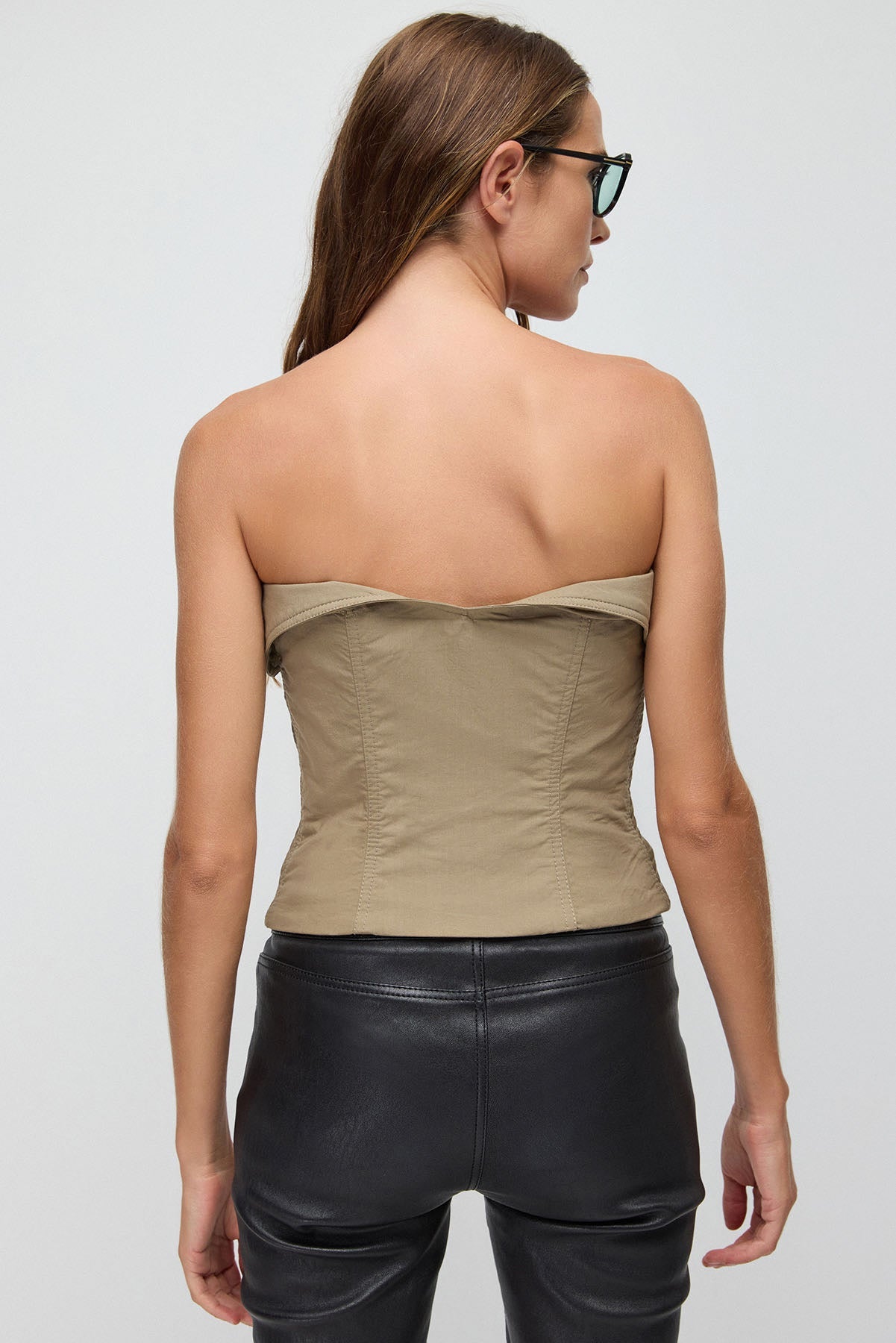 Gewebtes Bustier mit Reißverschluss vorne