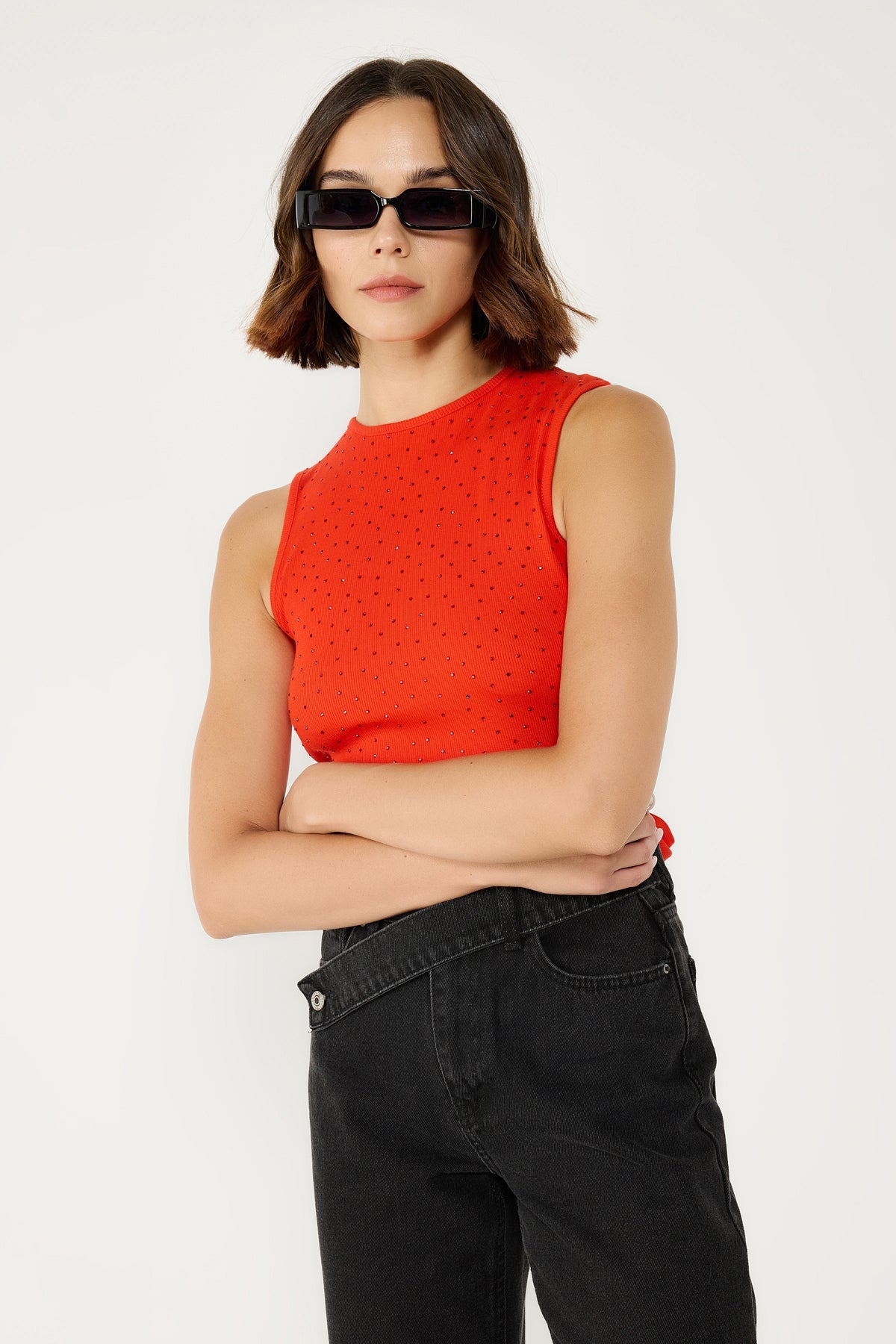 T-Shirt mit Schnürdetails
