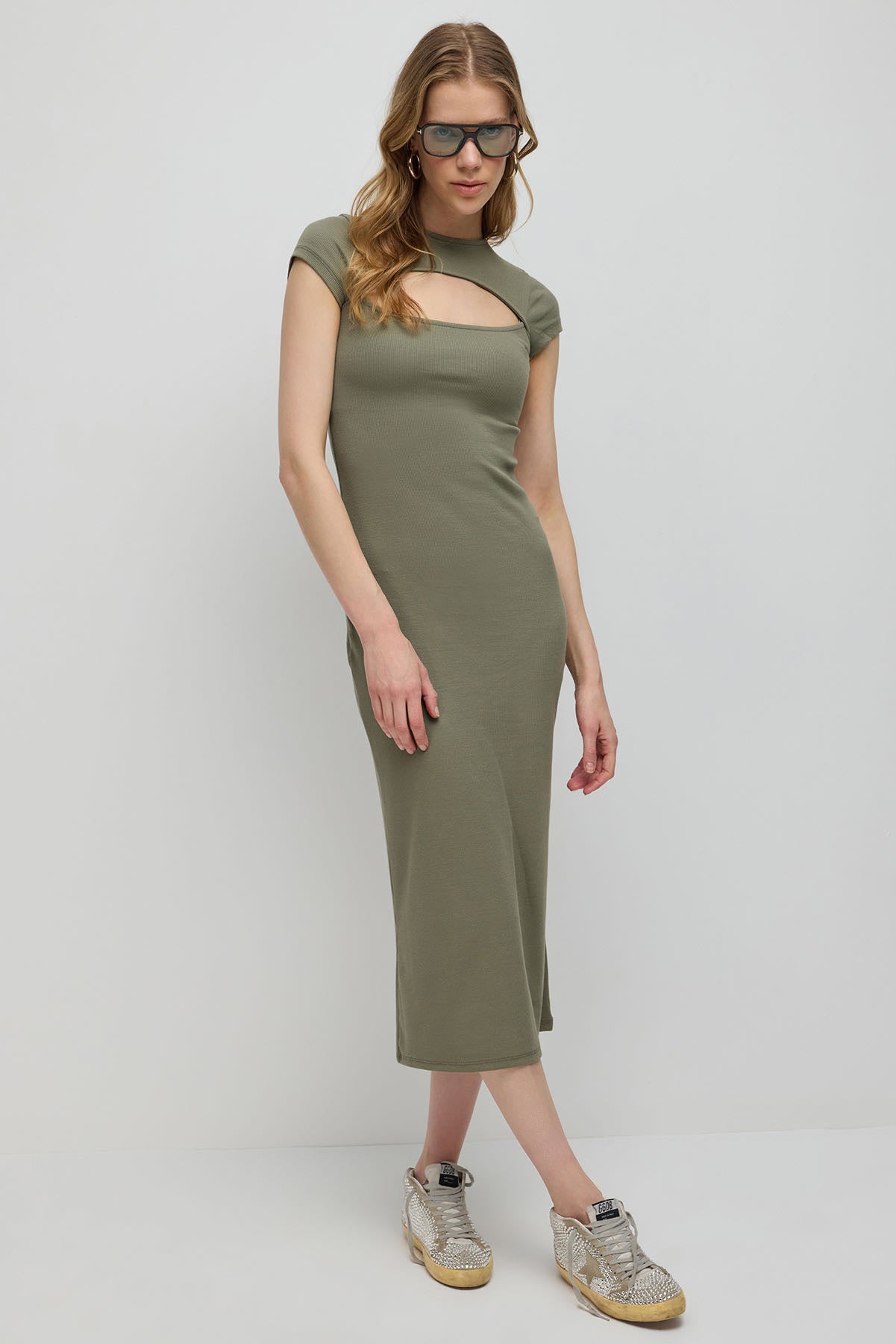 Midi-Länge Kleid
