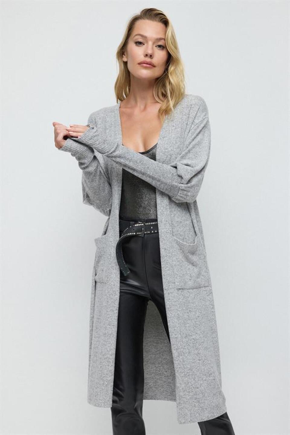 Strickjacke aus Strickstoff