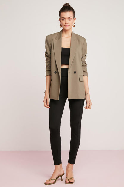 OLGA Damen Rippen Elasthan Leggings