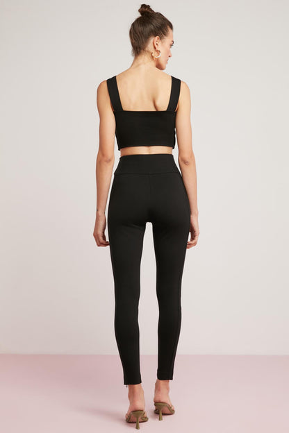OLGA Damen Rippen Elasthan Leggings