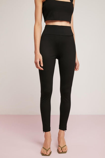 OLGA Damen Rippen Elasthan Leggings