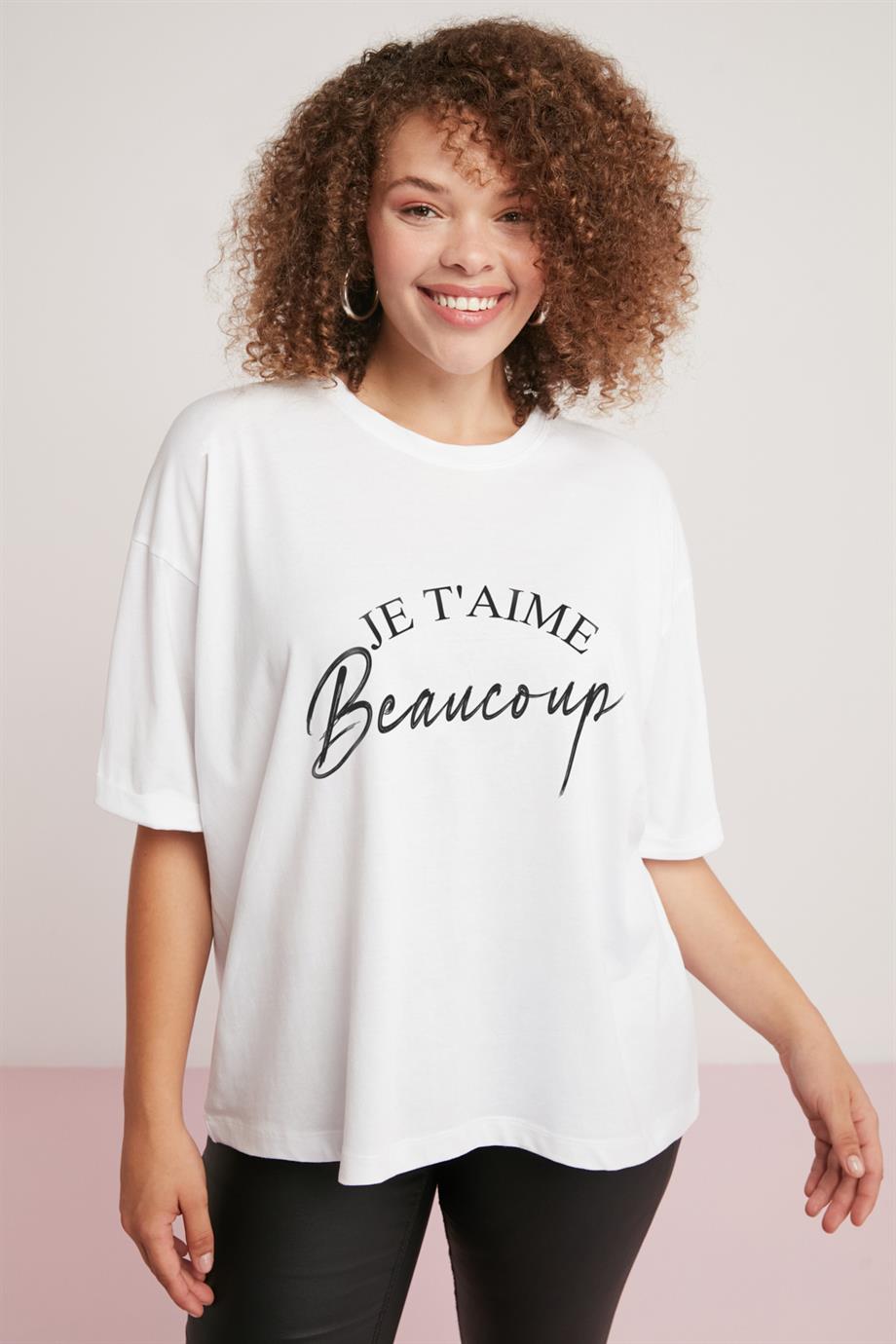 ETHIQUET OLIVERA Plus Size Oversize Shirt Weiß