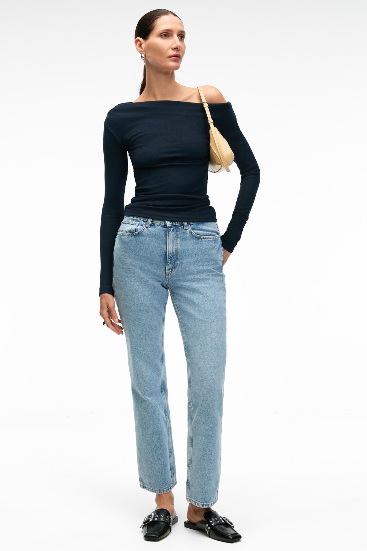 OLIVIENN Damen Slim-Fit-Bluse