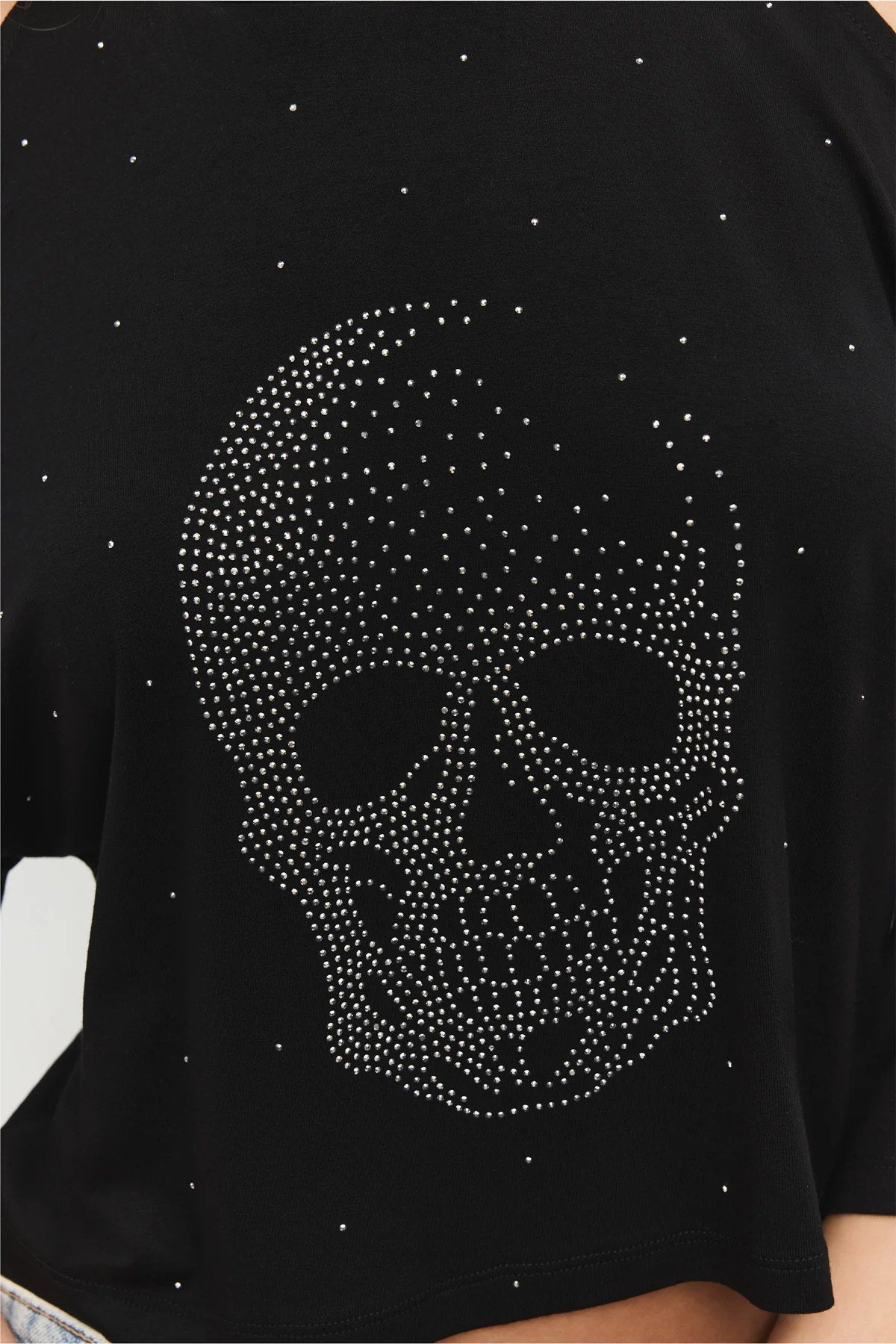 bedrucktes schulterfreies T-Shirt