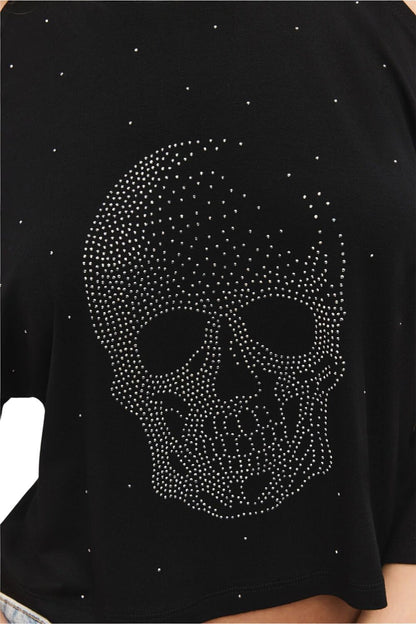 bedrucktes schulterfreies T-Shirt