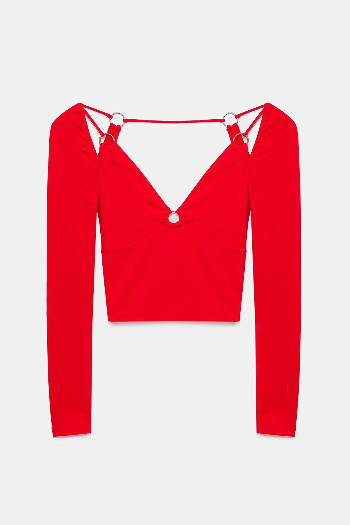 Langärmelige Crop-Bluse