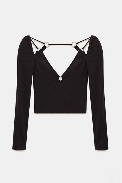 schulterfreie Bluse