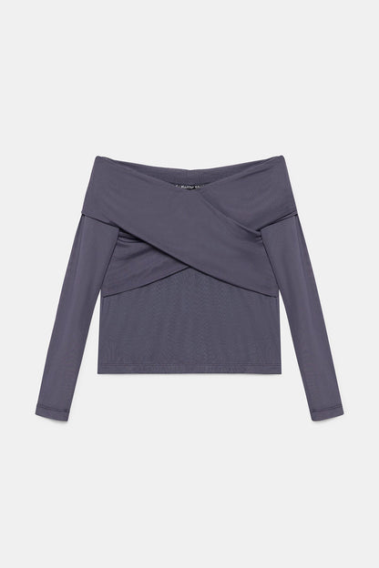 Schulterfreie Tüllbluse