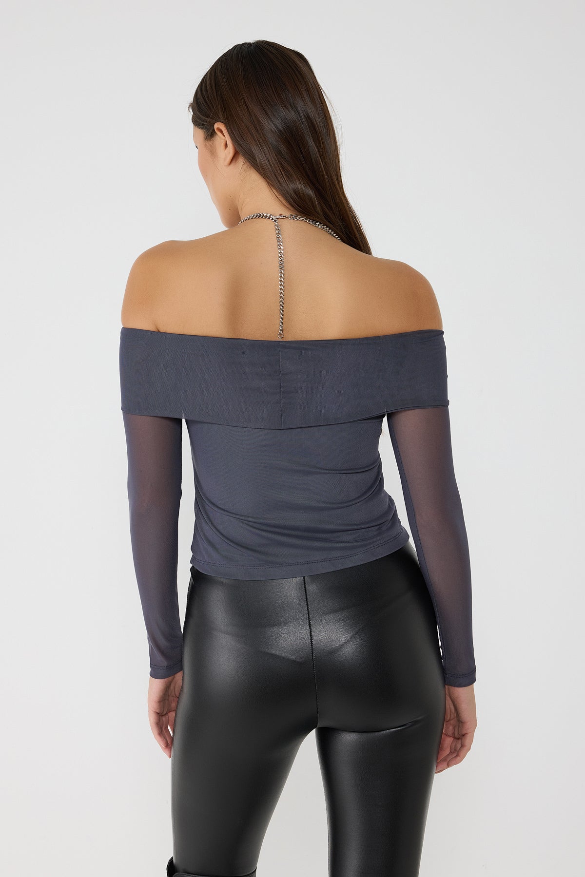Schulterfreie Tüllbluse