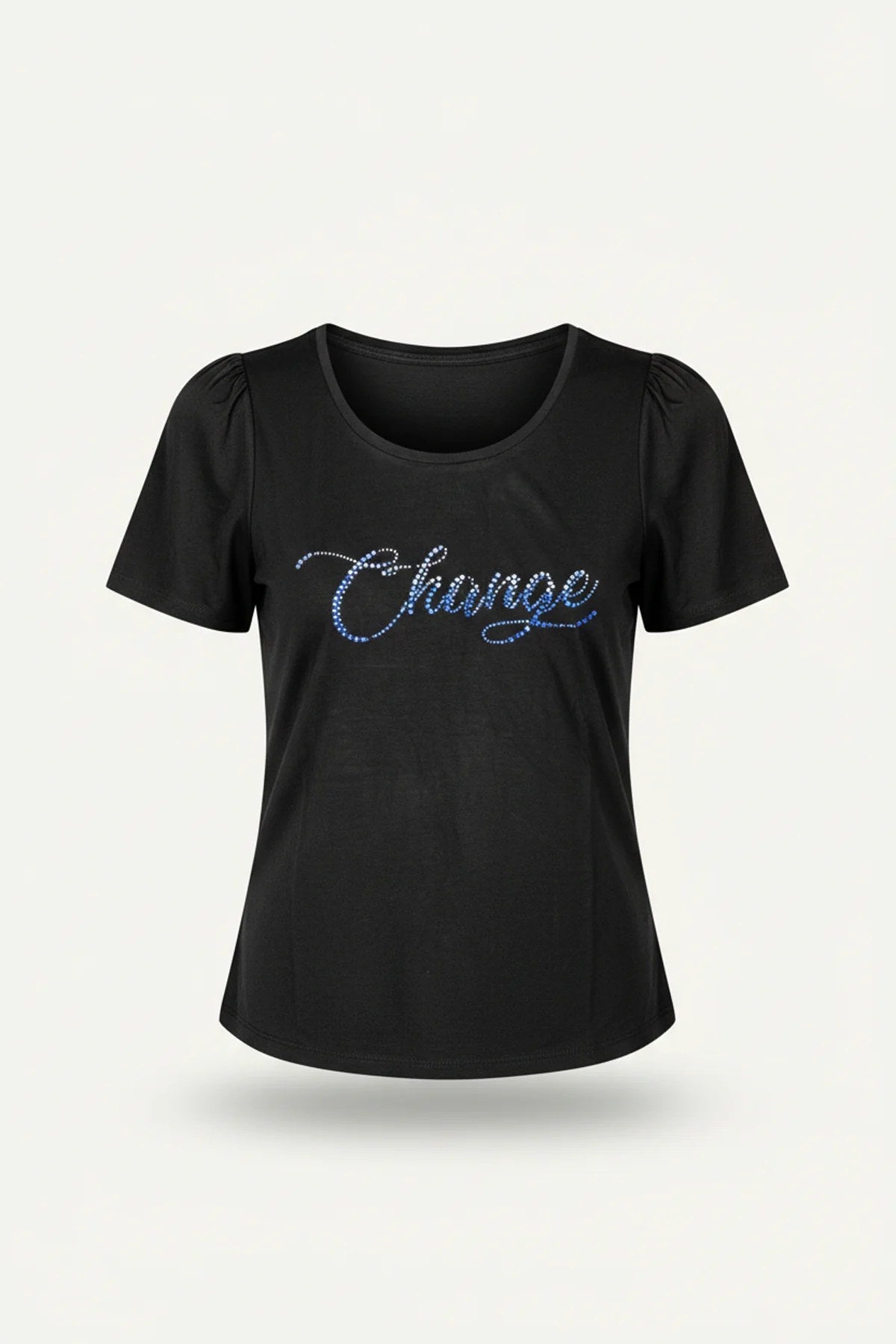 Gerafftes Schultermuster T-Shirt