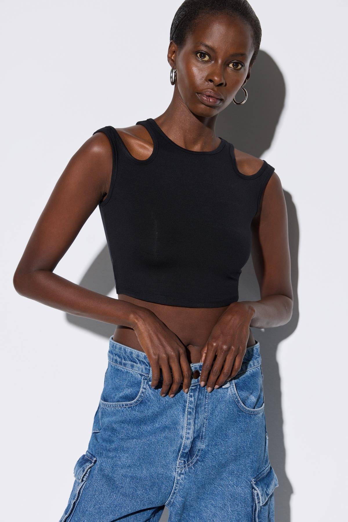 Ärmelloses Crop-Top