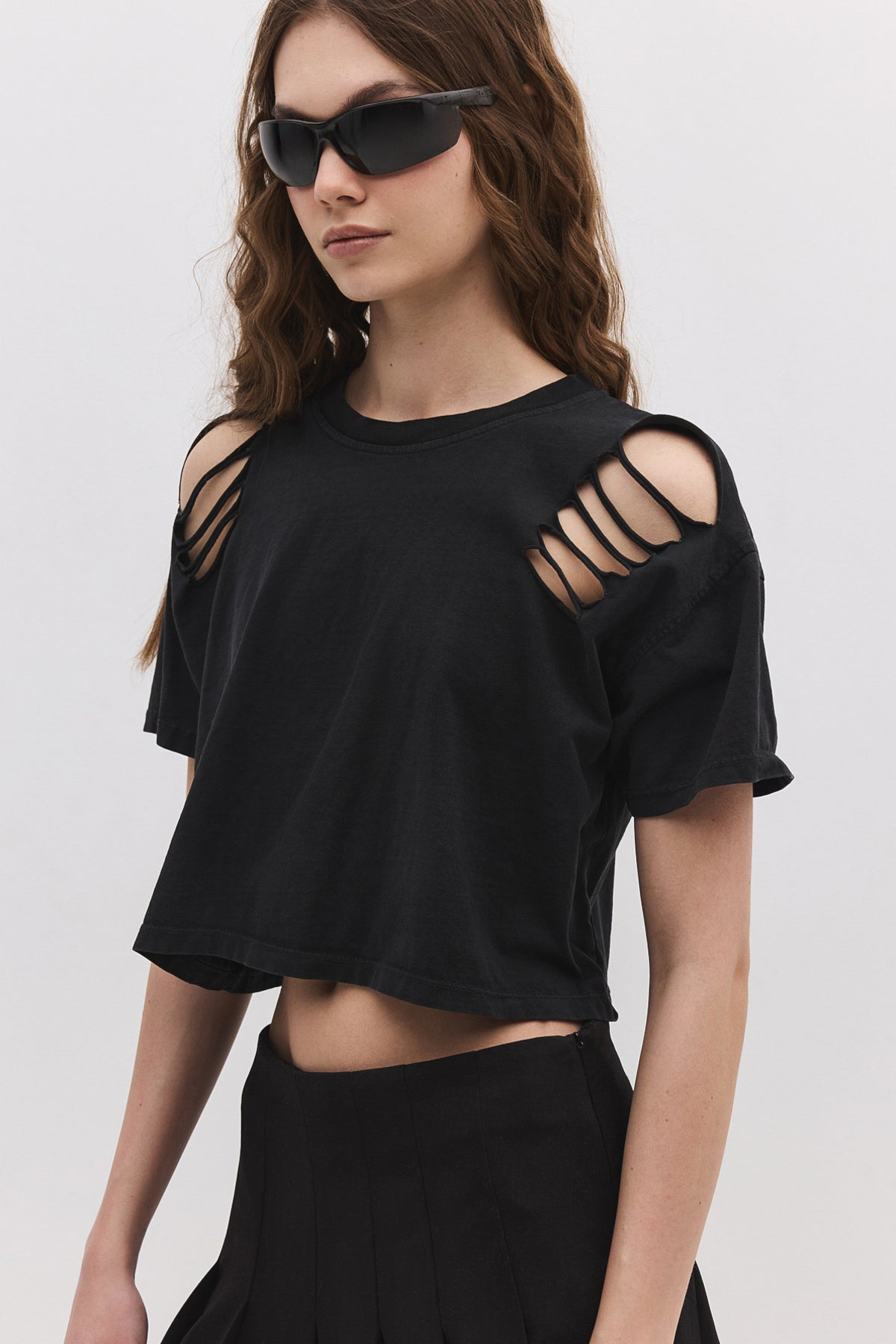 Kurzärmeliges Crop-T-Shirt