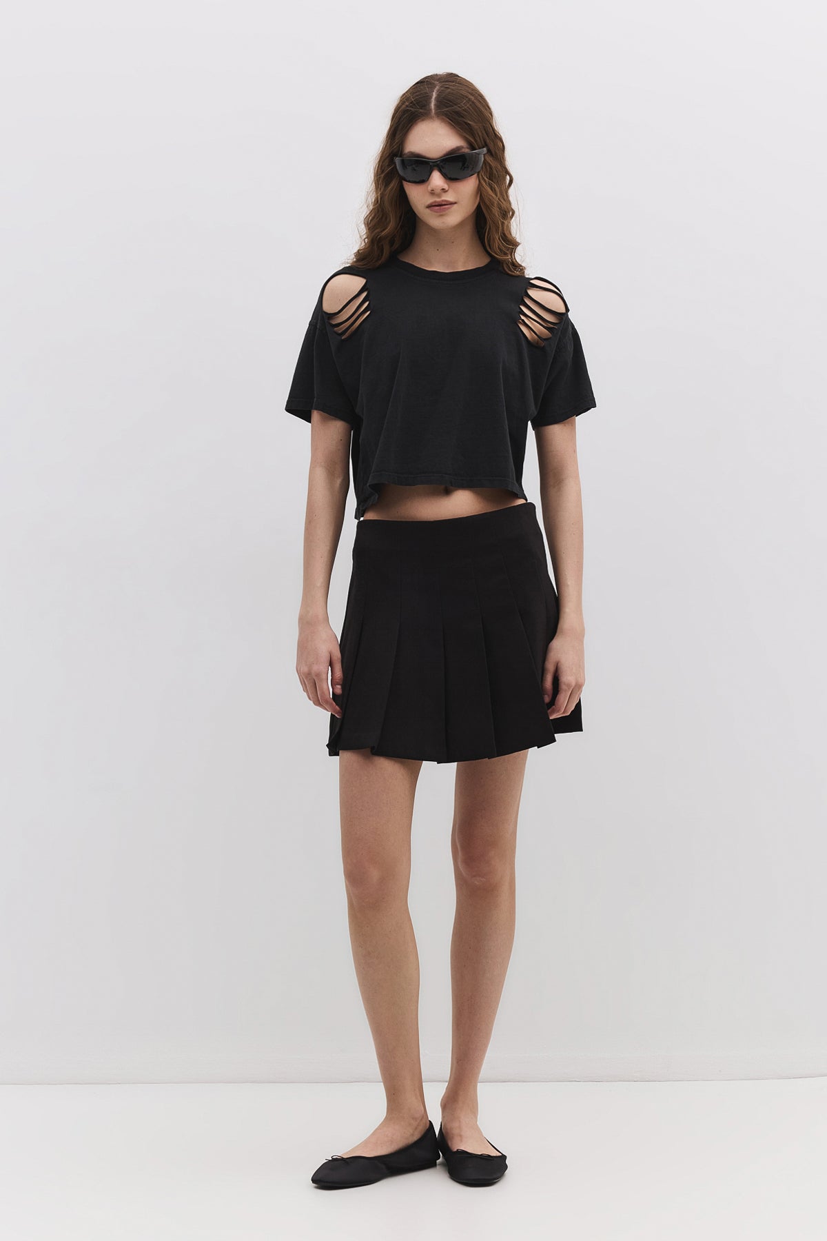 Kurzärmeliges Crop-T-Shirt