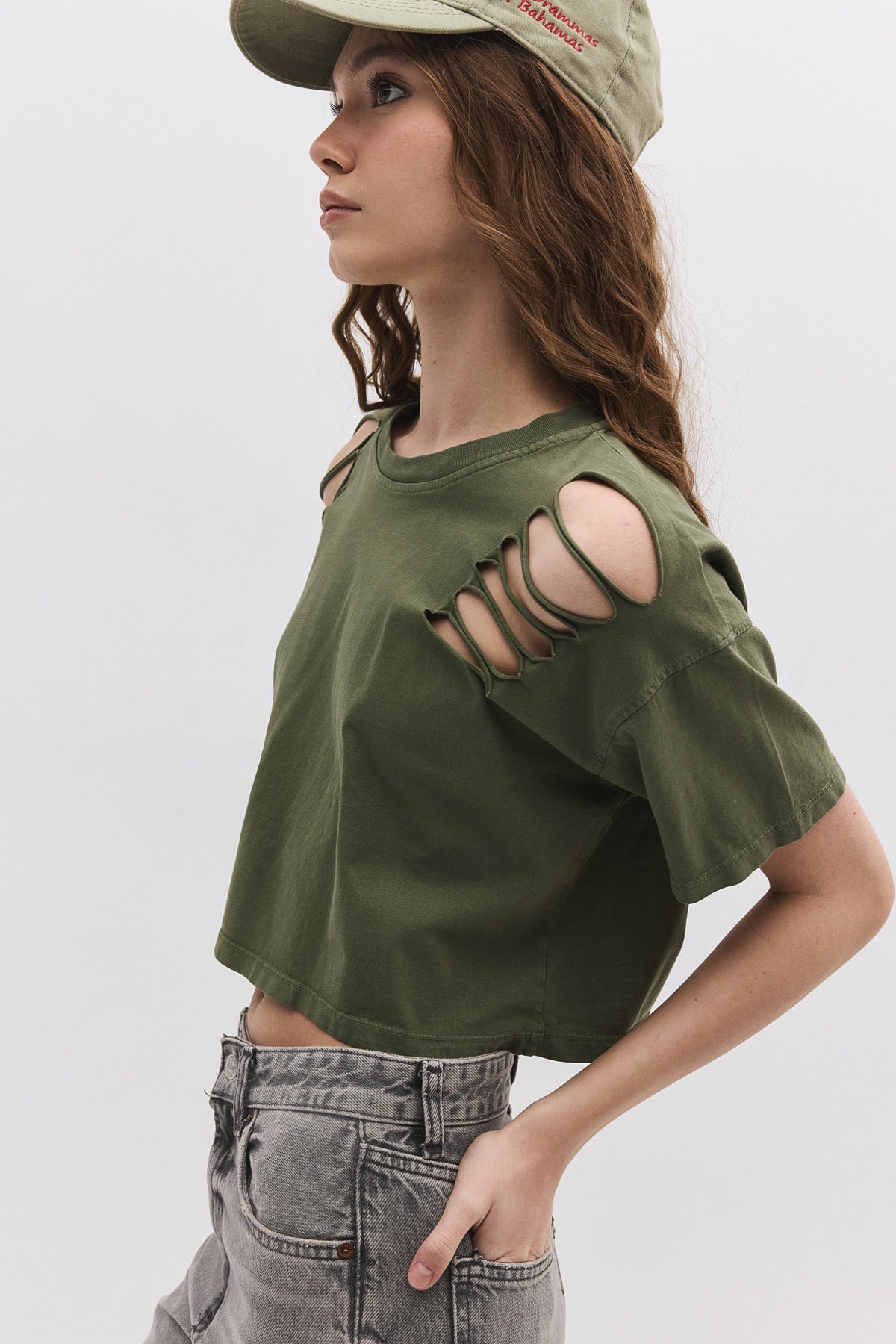 Kurzärmeliges Crop-T-Shirt