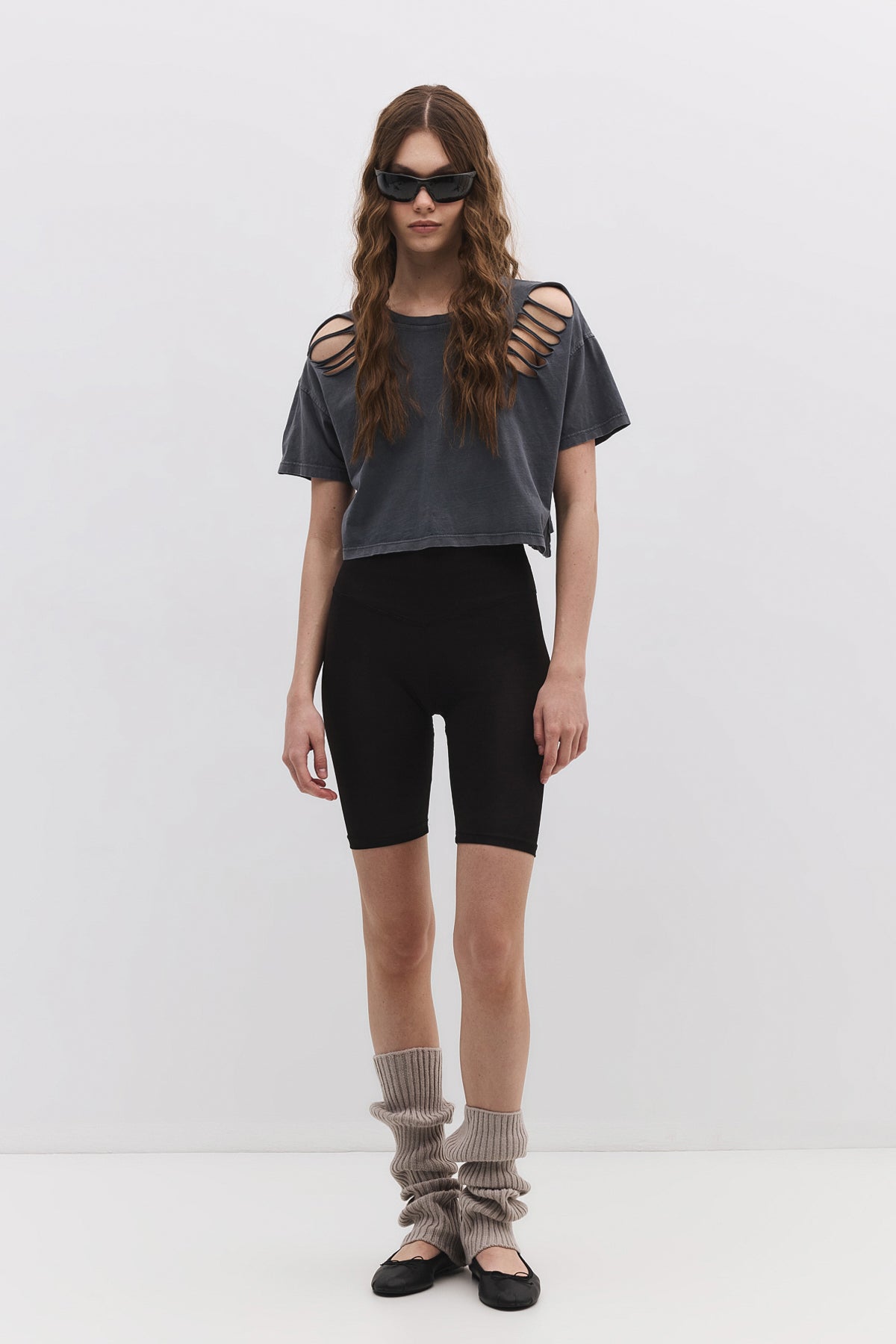 Kurzärmeliges Crop-T-Shirt