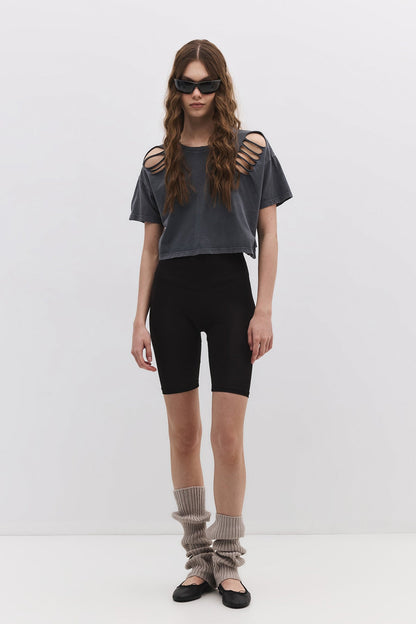 Kurzärmeliges Crop-T-Shirt