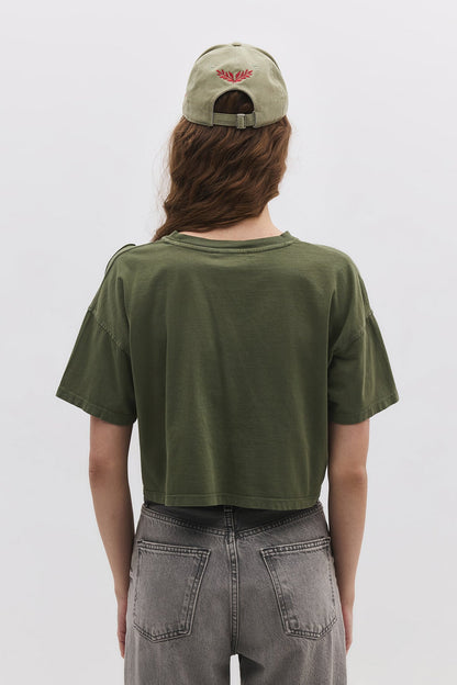 Kurzärmeliges Crop-T-Shirt