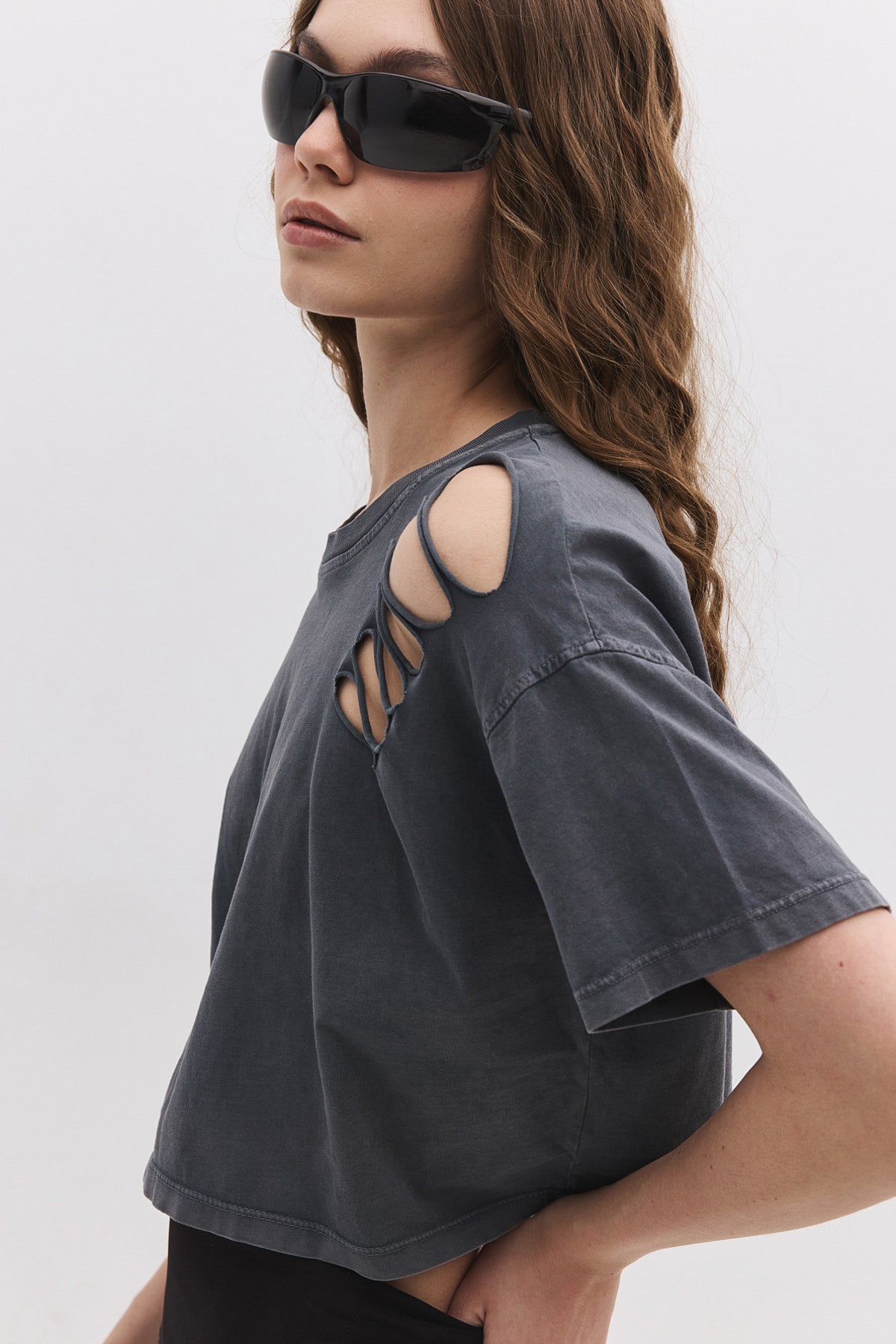 Kurzärmeliges Crop-T-Shirt