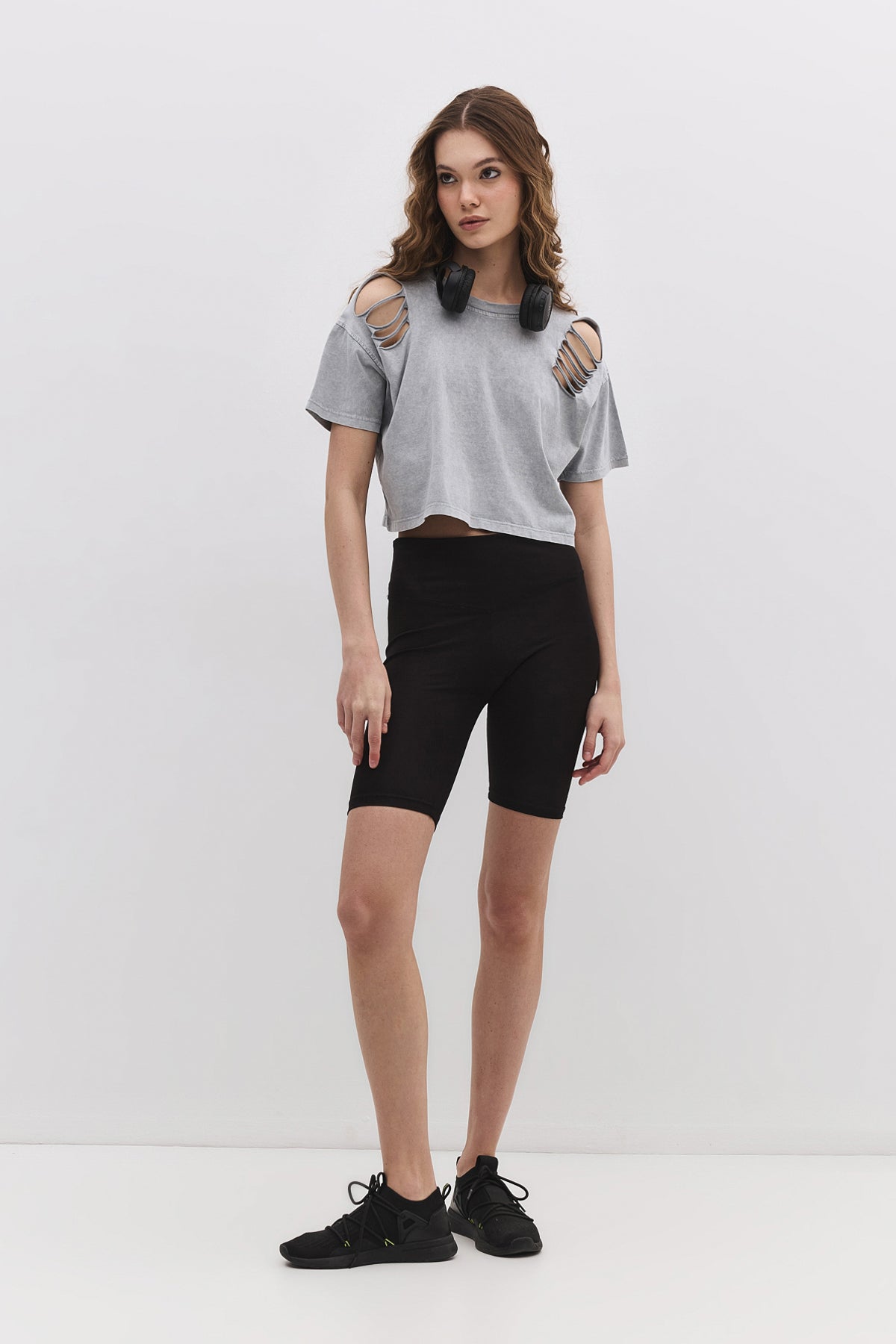 Kurzärmeliges Crop-T-Shirt