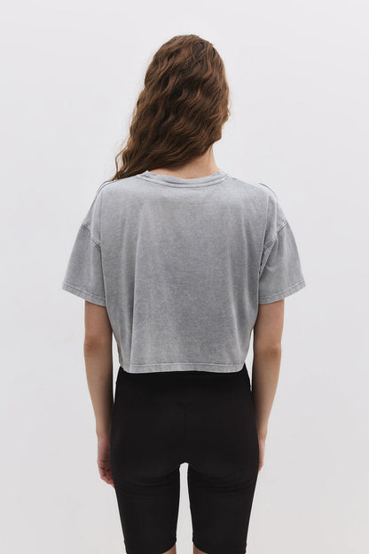 Kurzärmeliges Crop-T-Shirt