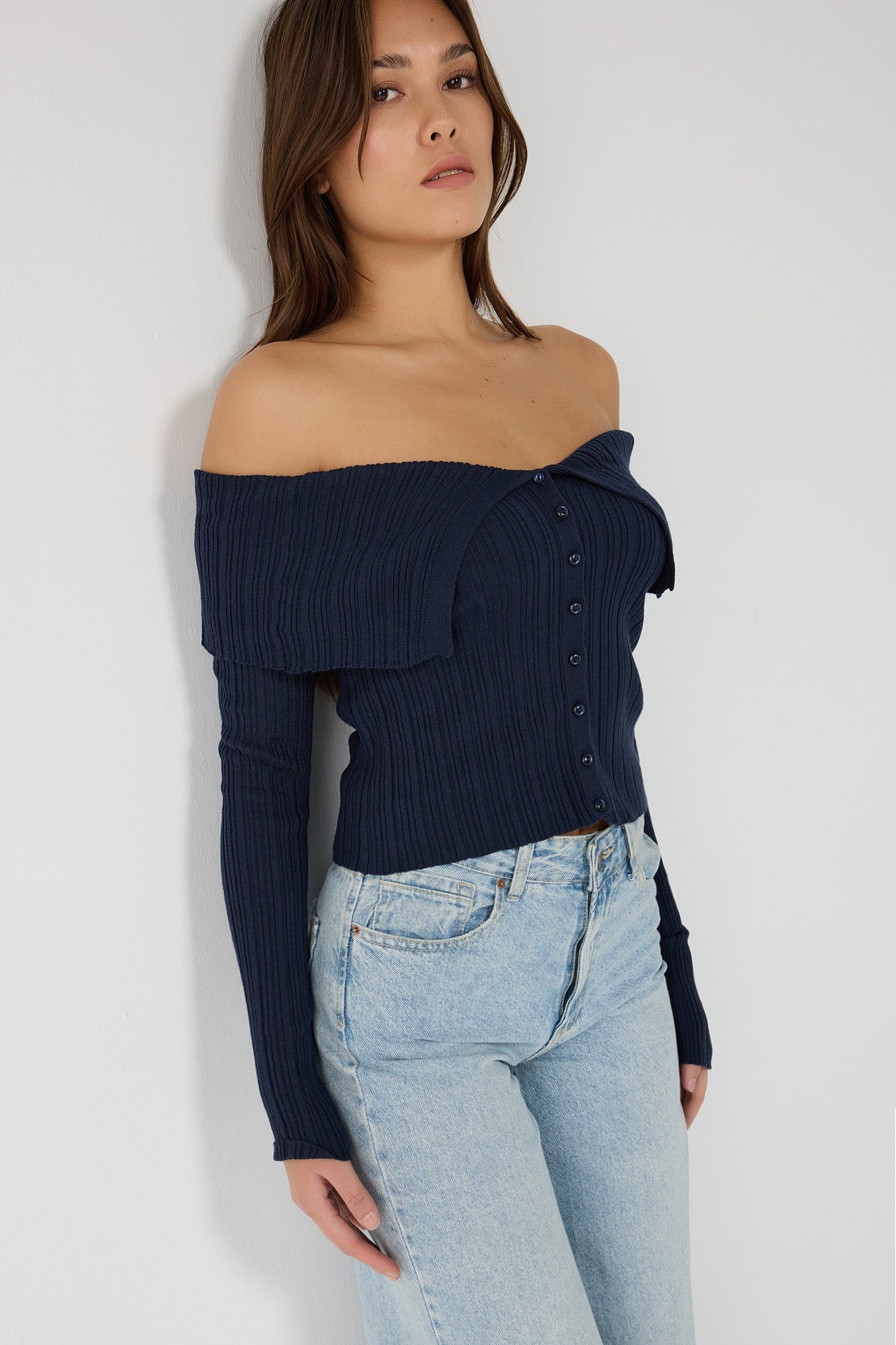 Strickpullover mit Knopfdetails