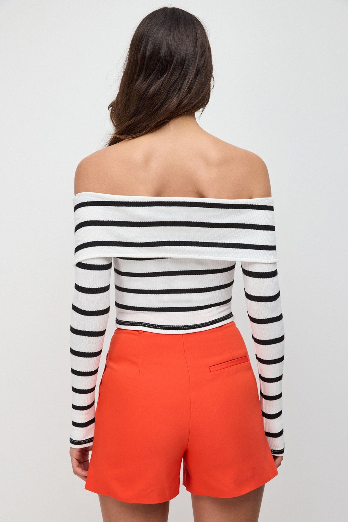 Gestreifte Bluse mit Reißverschlussdetail