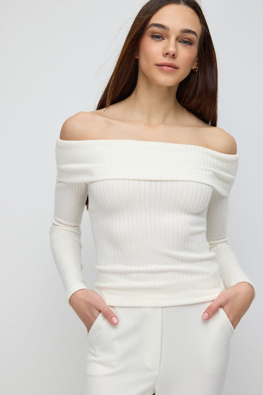 Langärmelige Strickbluse