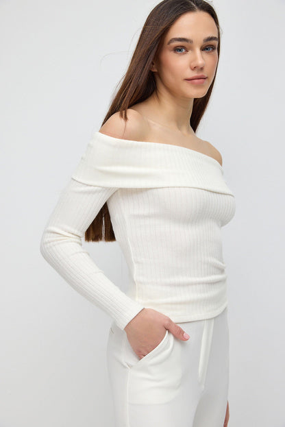 Langärmelige Strickbluse