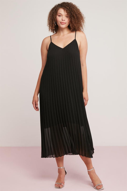 OPELIA Damen Chiffon Plissee Kleid