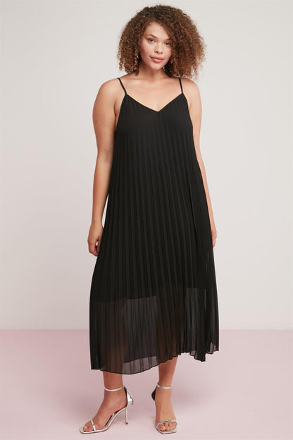 OPELIA Damen Chiffon Plissee Kleid