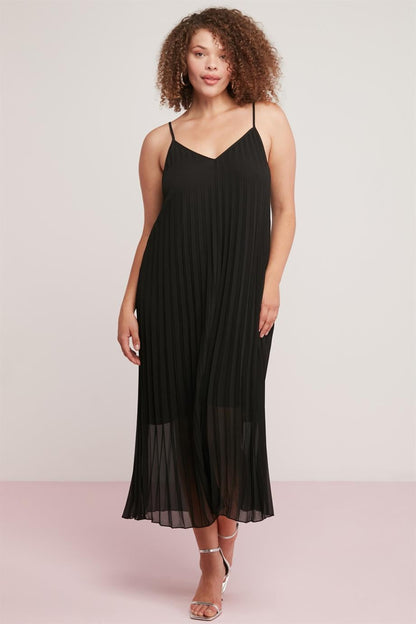 OPELIA Damen Chiffon Plissee Kleid