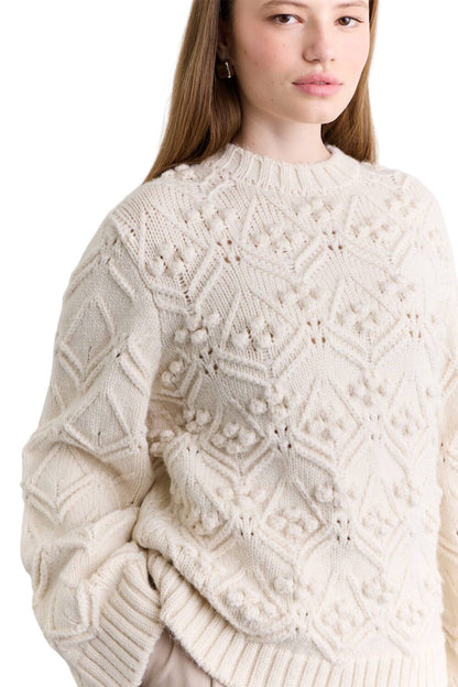 OPENWORD KNIT SWEATER ECRU