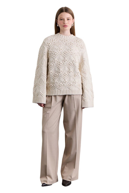 OPENWORD KNIT SWEATER ECRU