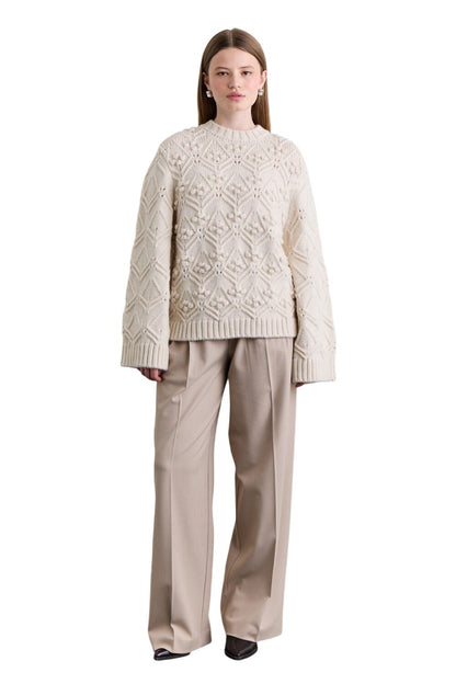 OPENWORD KNIT SWEATER ECRU